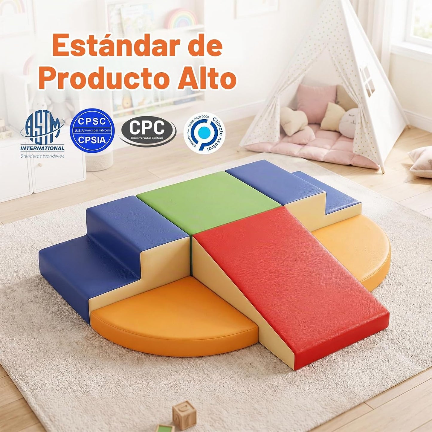 TODIBY Juguetes de Escalada de Cuero PU Suave de 6 Piezas para Niño...
