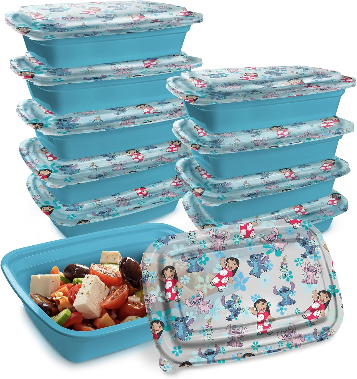 Disney Stitch - Recipientes de preparación de comidas, 20 piezas, 3...