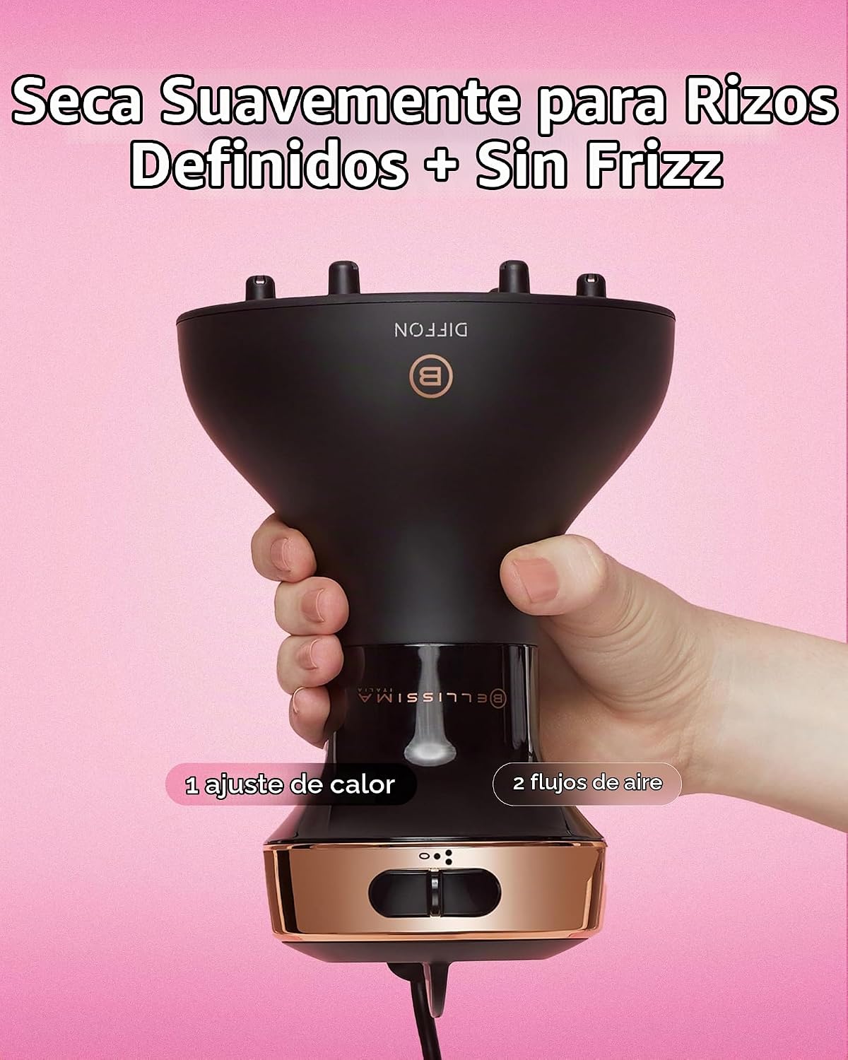 Bellissima - Secador de pelo con difusor de cerámica para cabello r...
