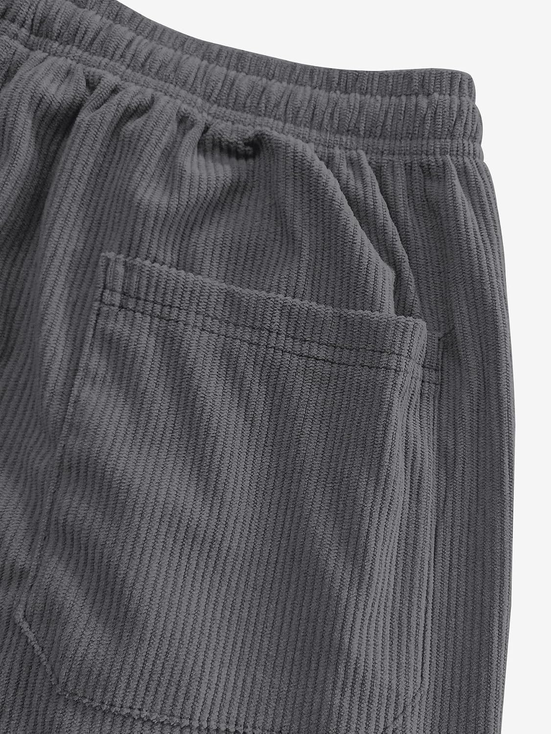 Hidkat Pantalones de corduroy casual para hombre, pantalones de pie...