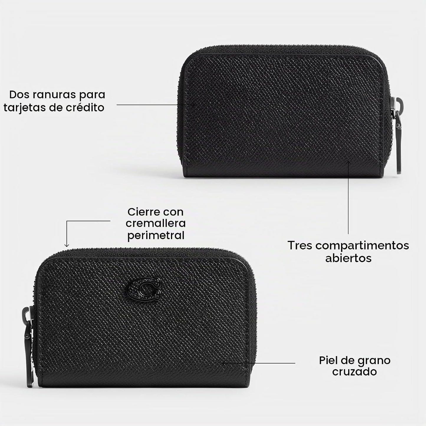 Coach Estuche de tarjetas para hombre, negro 1, talla única