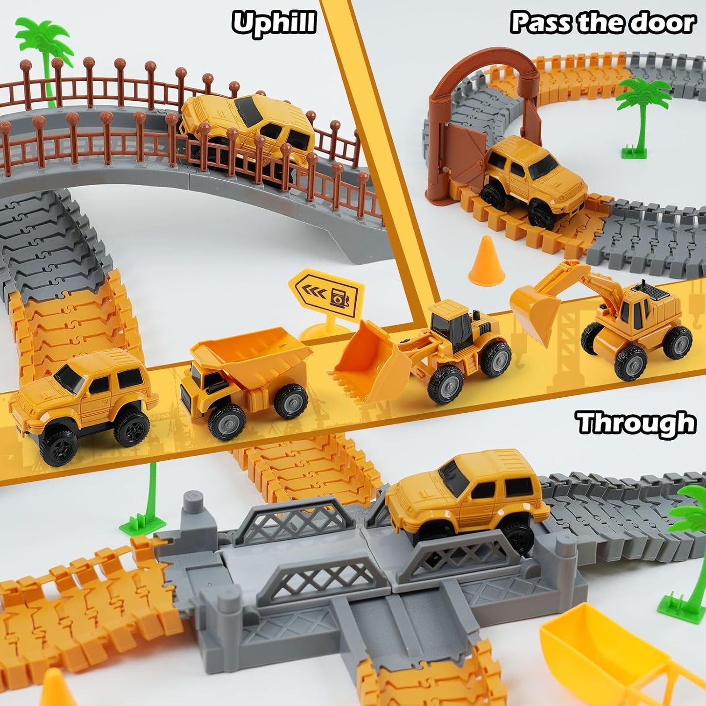TGJH Juego de Pista de Carreras de Construcción para Niños - Juguet...