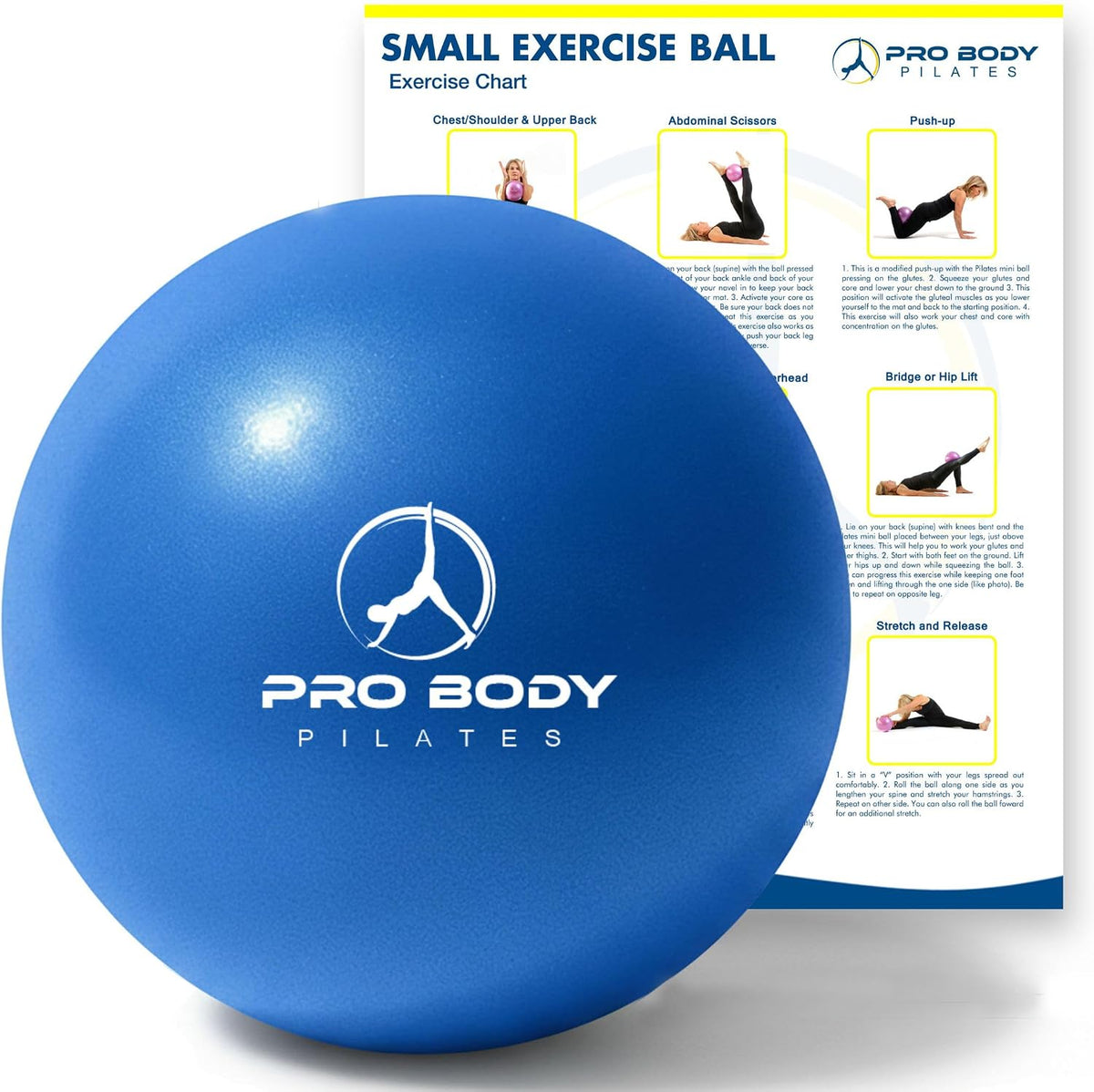 ProBody Pilates Mini Pelota de Ejercicio - Bola de 9 Pulgadas para...