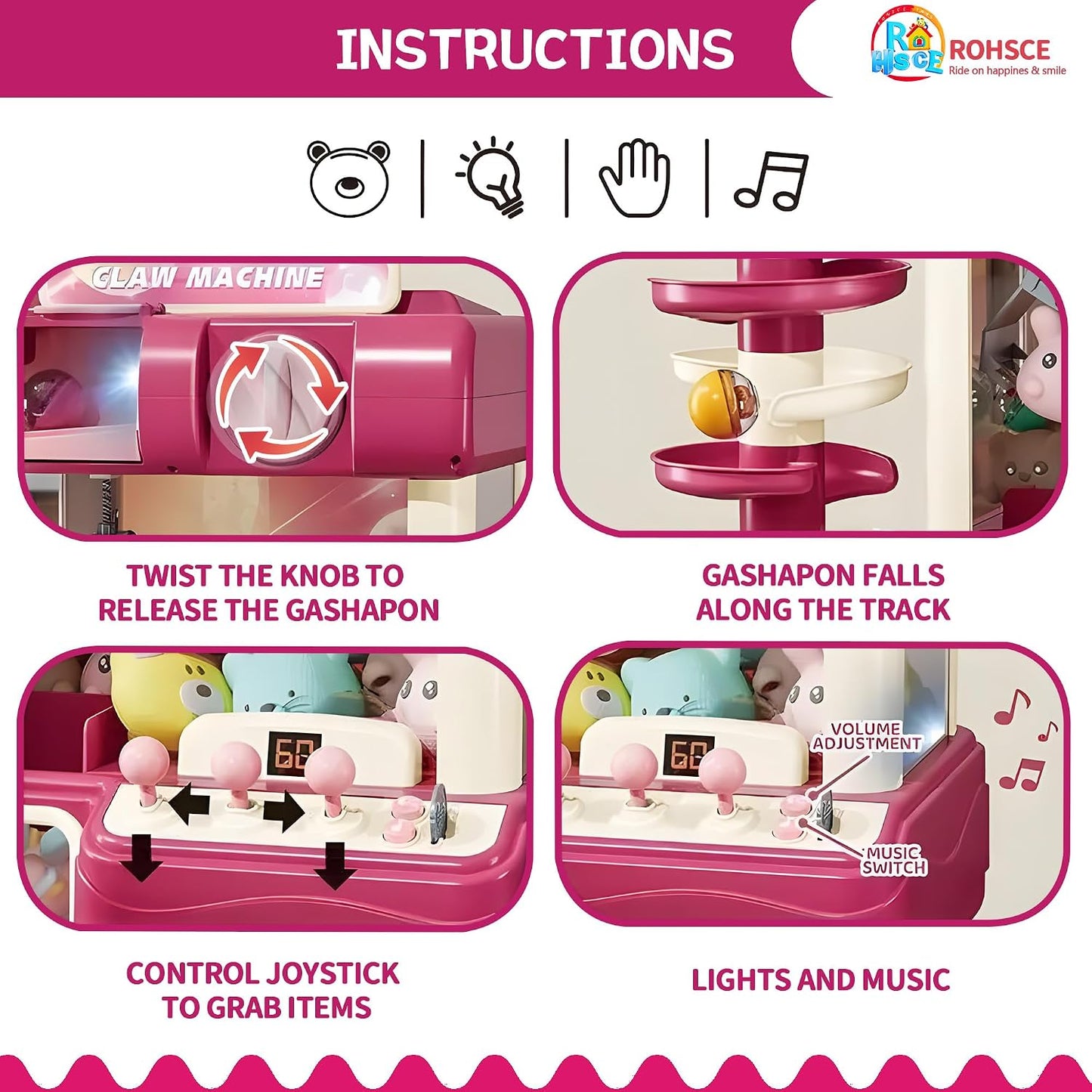 Máquina de garras para niños, mini máquina expendedora con luces de...