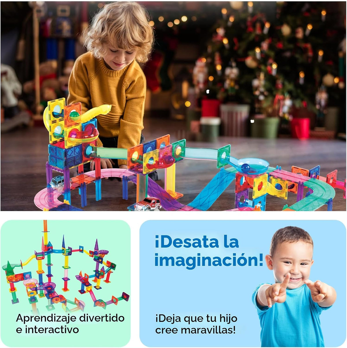 PicassoTiles PTG108 - Juego de 108 piezas de carreras con azulejos...