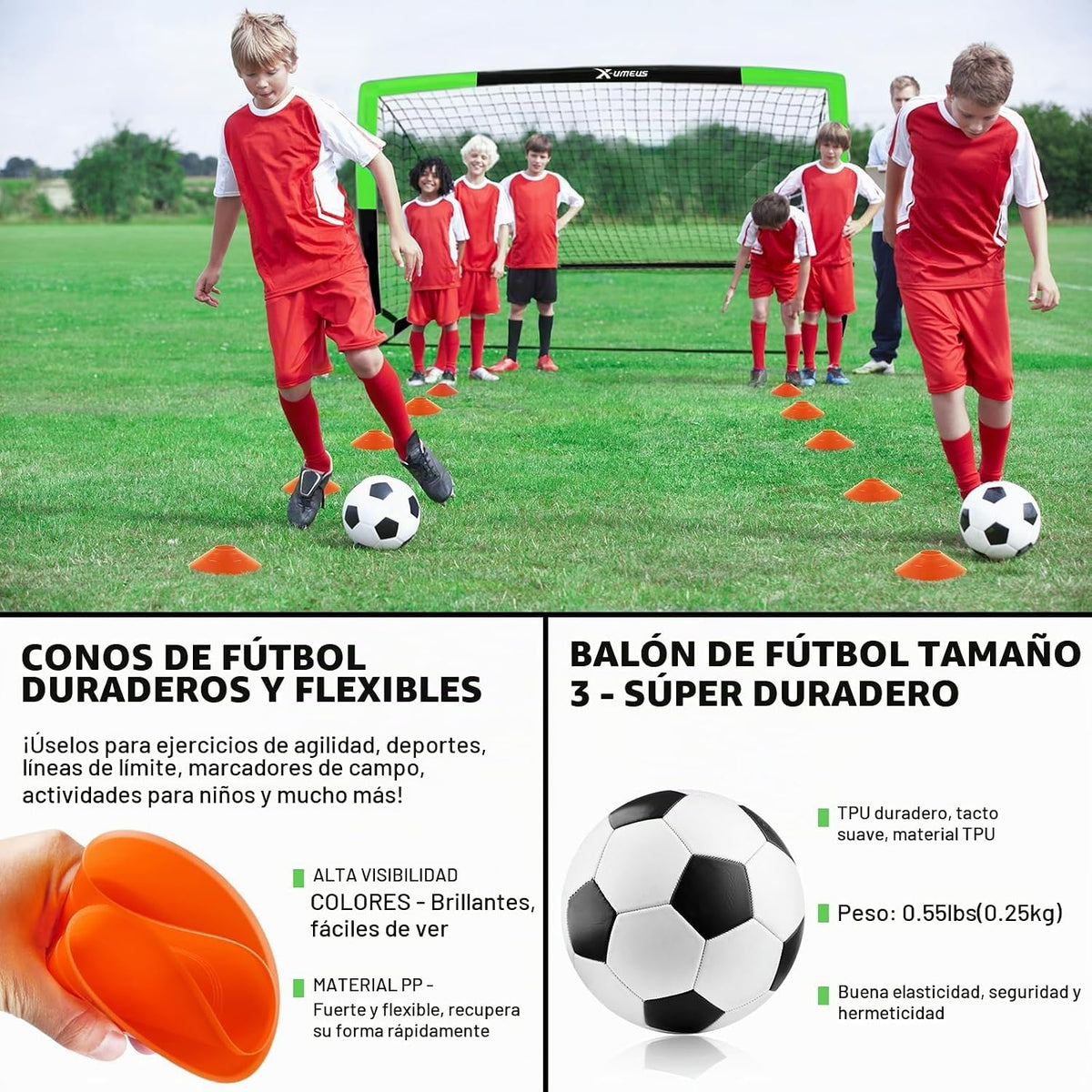 Porterías de fútbol para niños para patio trasero, juego de 2, 4 x...