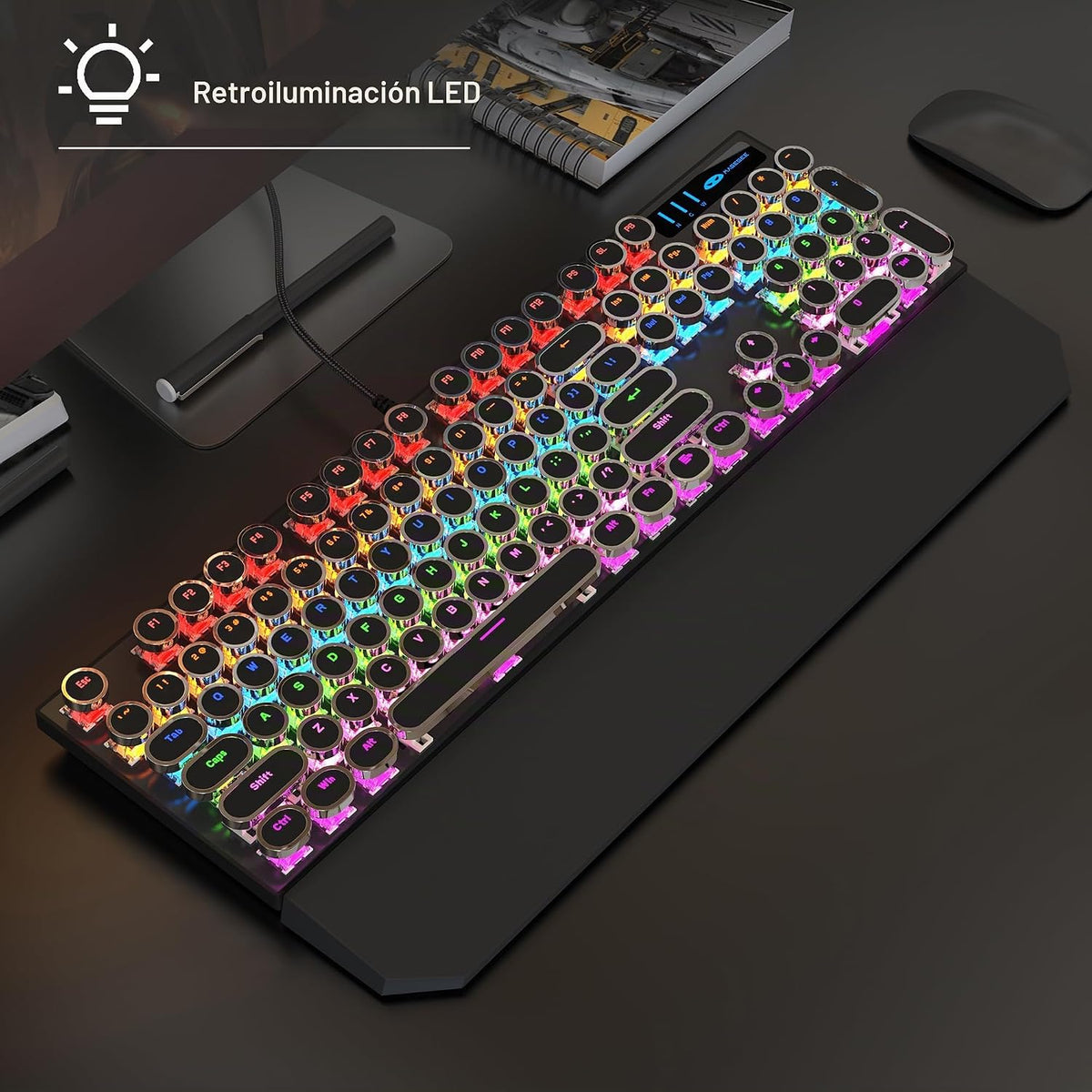 Combo de Teclado Mecánico y Mouse para Gaming de Máquina de Escribi...