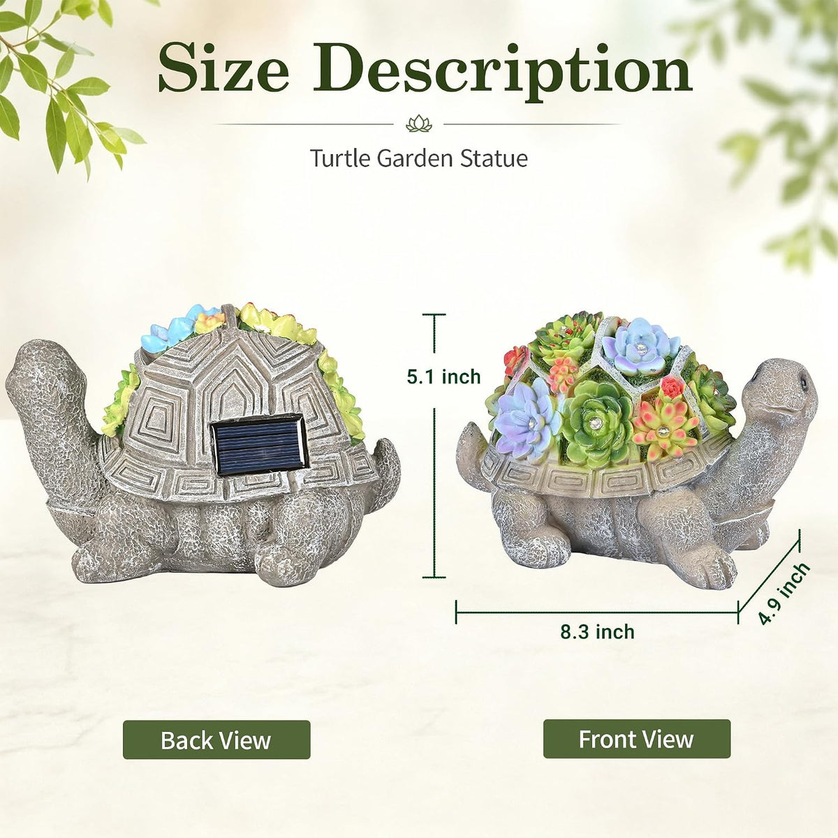 Estatuas de jardín solar GIGALUMI Figura de tortuga Luces para exte...