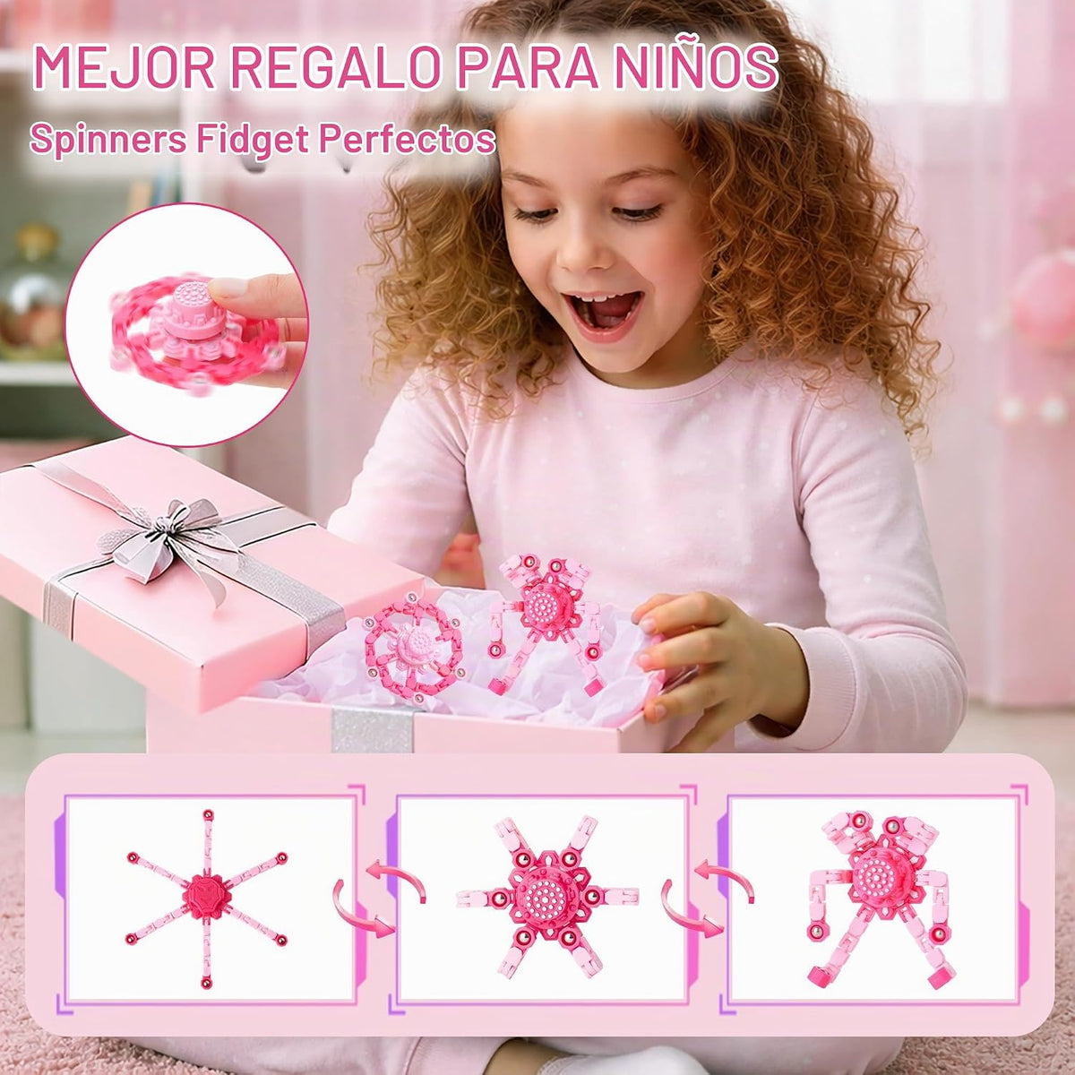 Gokeey Fidget Spinners para niños de 8-12 años y adultos, juguetes...