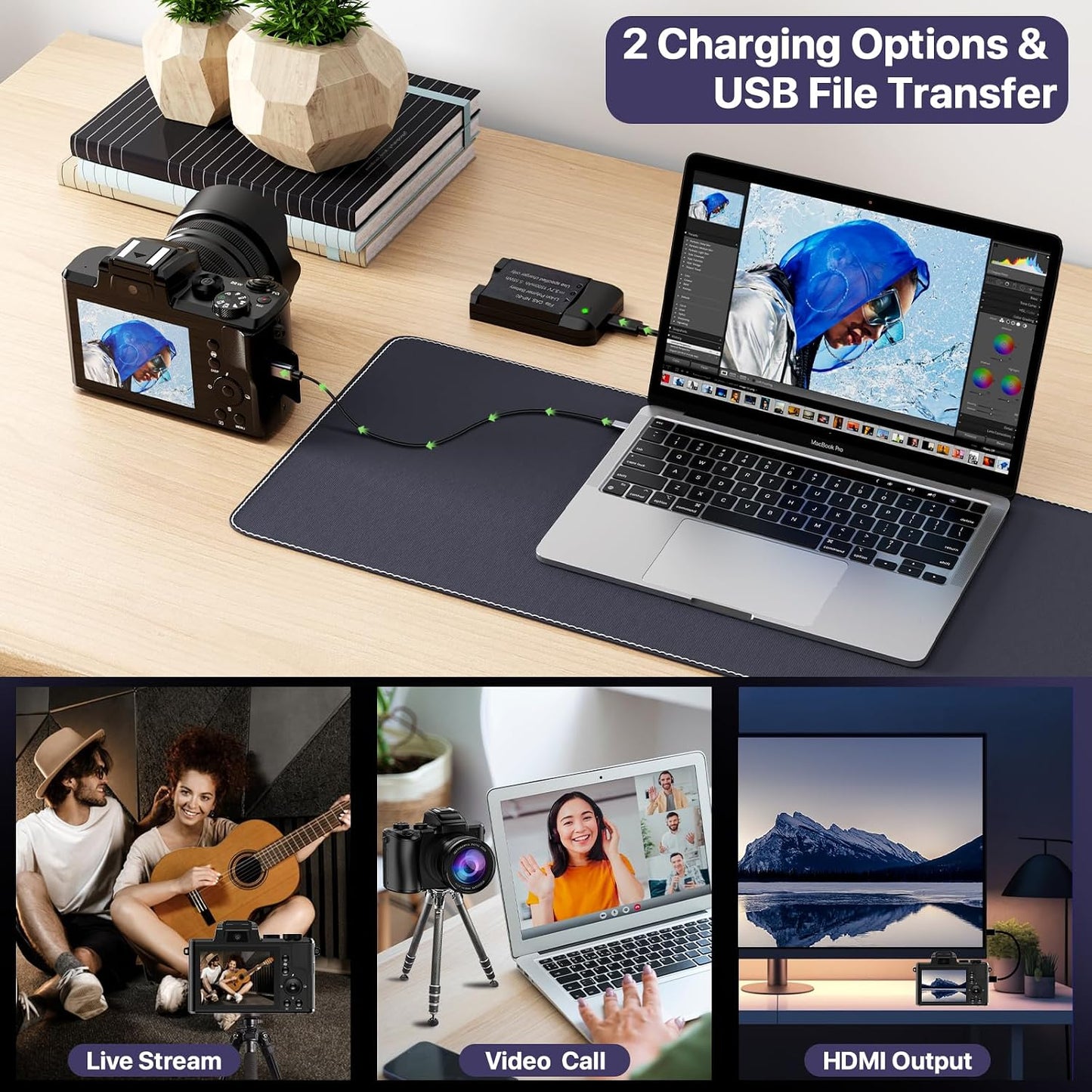 Cámaras digitales 8K para fotografía con WiFi, cámara de vlogging d...