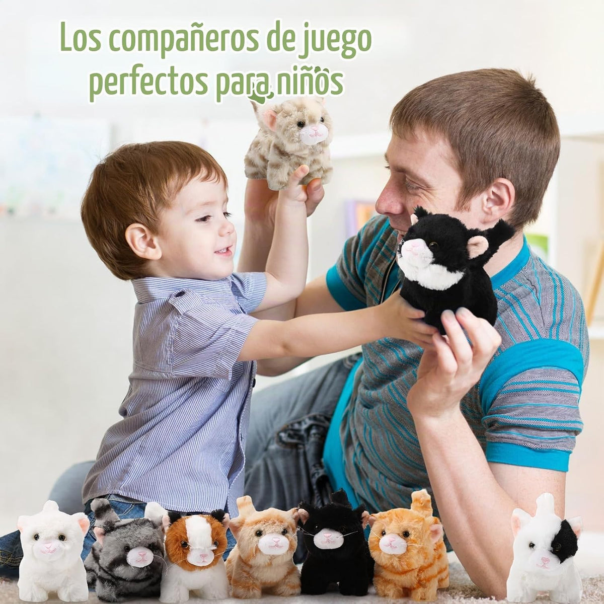 Lenwen 10 piezas de animales de peluche de gato a granel suave gati...