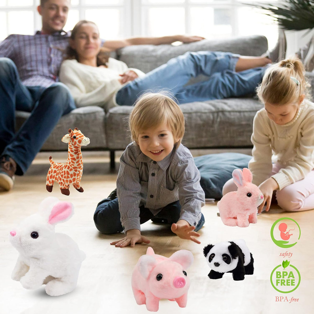 Hopearl - Cerdito interactivo que camina, juguete de peluche electr...