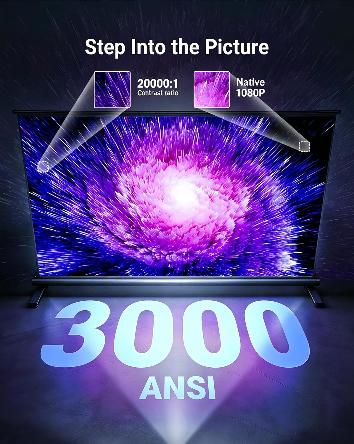 Proyector inteligente 4K [incluido con Google TV Stick] con WiFi y...