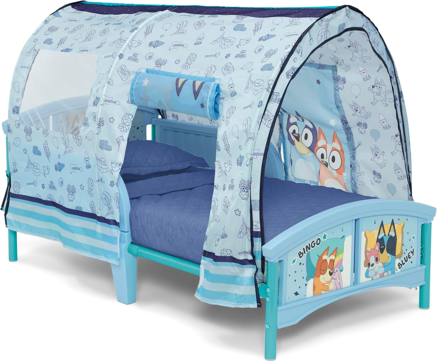 Delta Children - Cama infantil de plástico Bluey con tienda