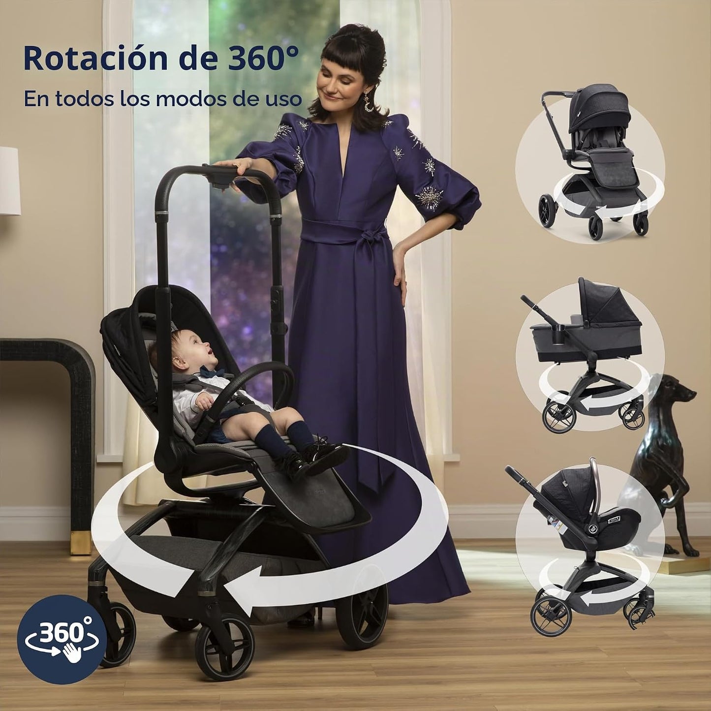 Maxi-Cosi Tana 360 - Cochecito modular giratorio, cochecito y asien...