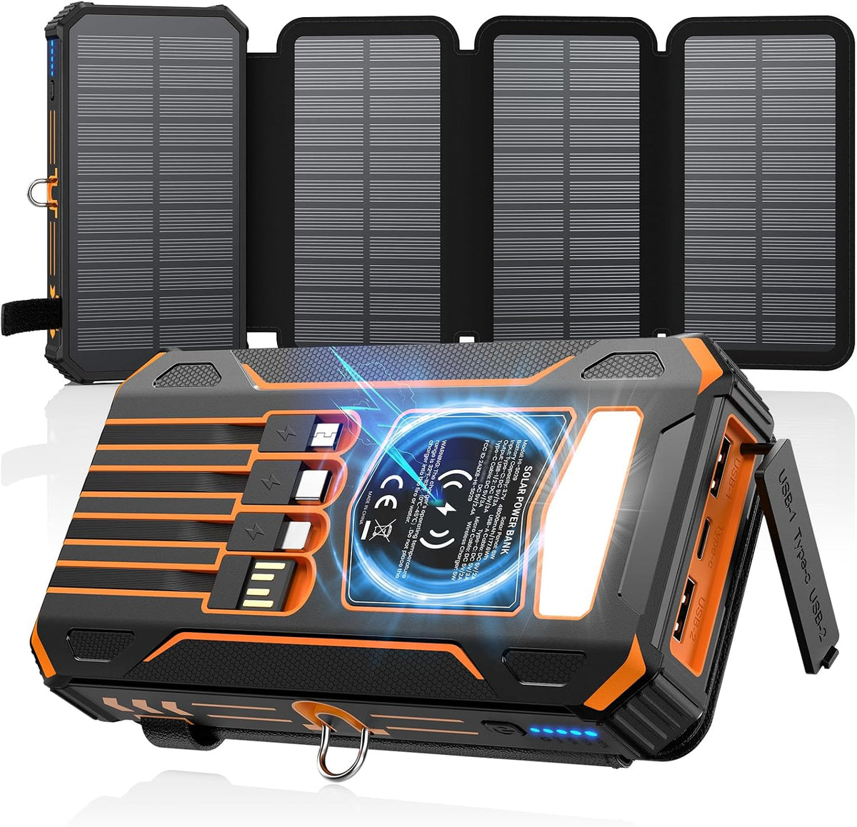 SOARAISE Cargador Solar Power Bank - Cargador Portátil Inalámbrico...