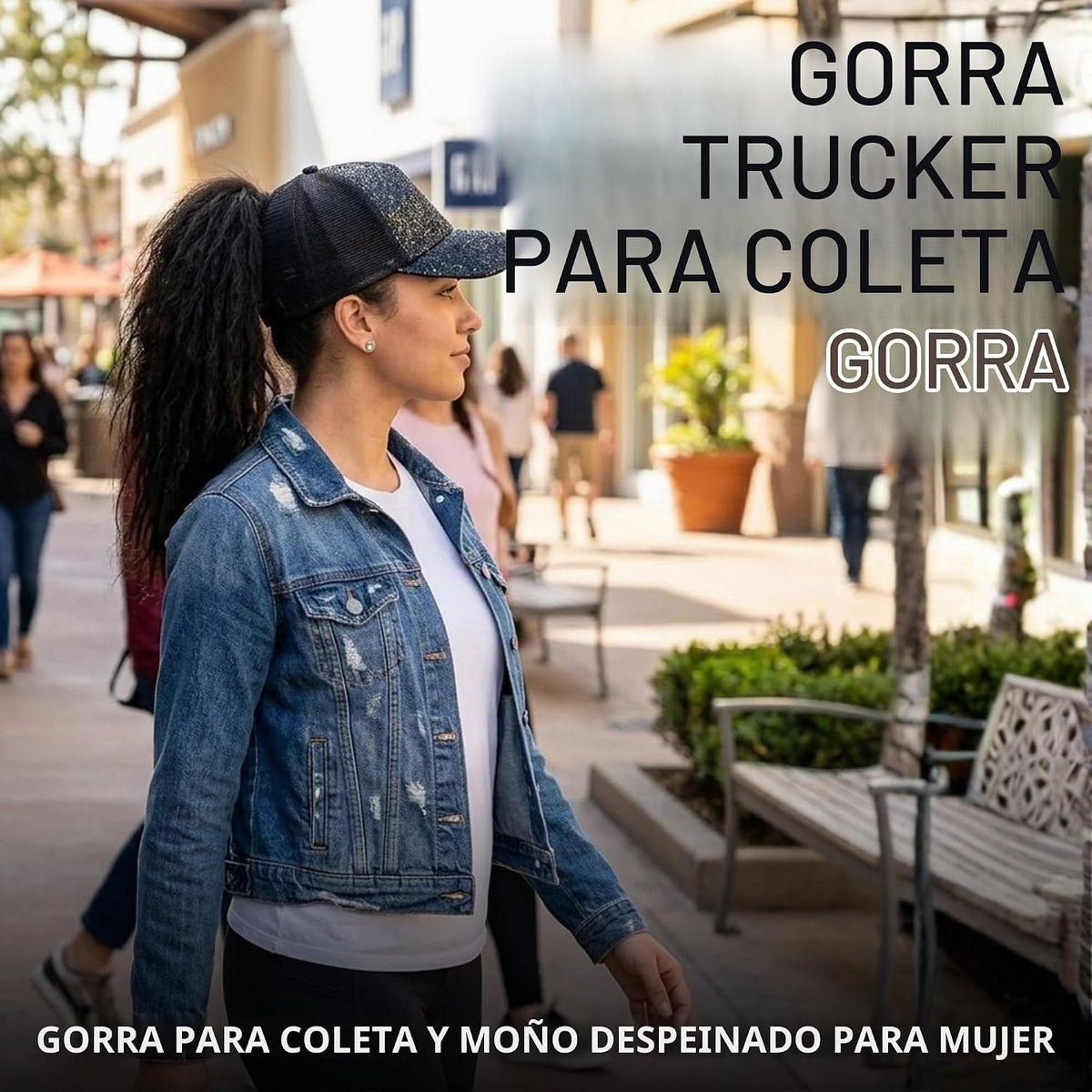 Funky Junque - Sombrero de cola de caballo para mujer, gorra de béi...