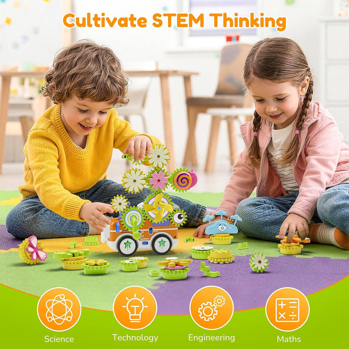 Juguetes de construcción de engranajes para niños a partir de 3 año...