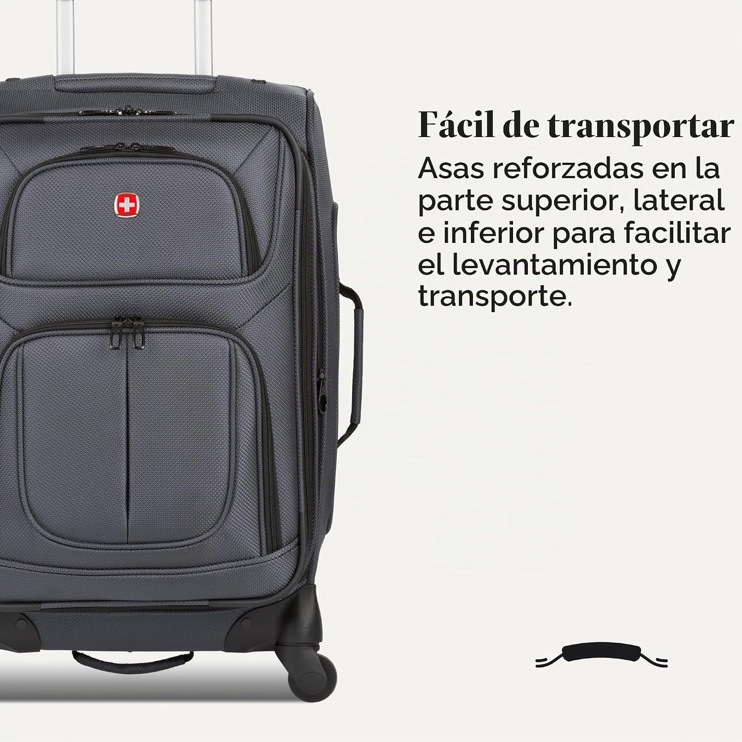 SwissGear Sion Softside Expandible, Gris oscuro, Equipaje de mano,...
