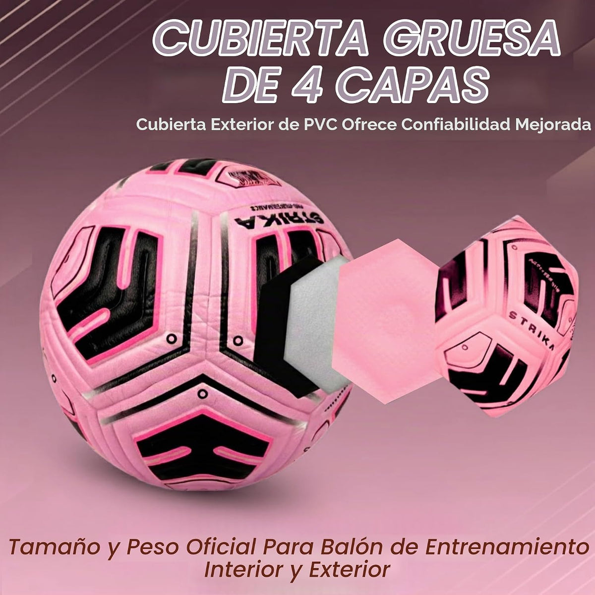 STRIKA Balón de fútbol prémium tamaño 5 y 4 \u2013 Pelota híbrida p...