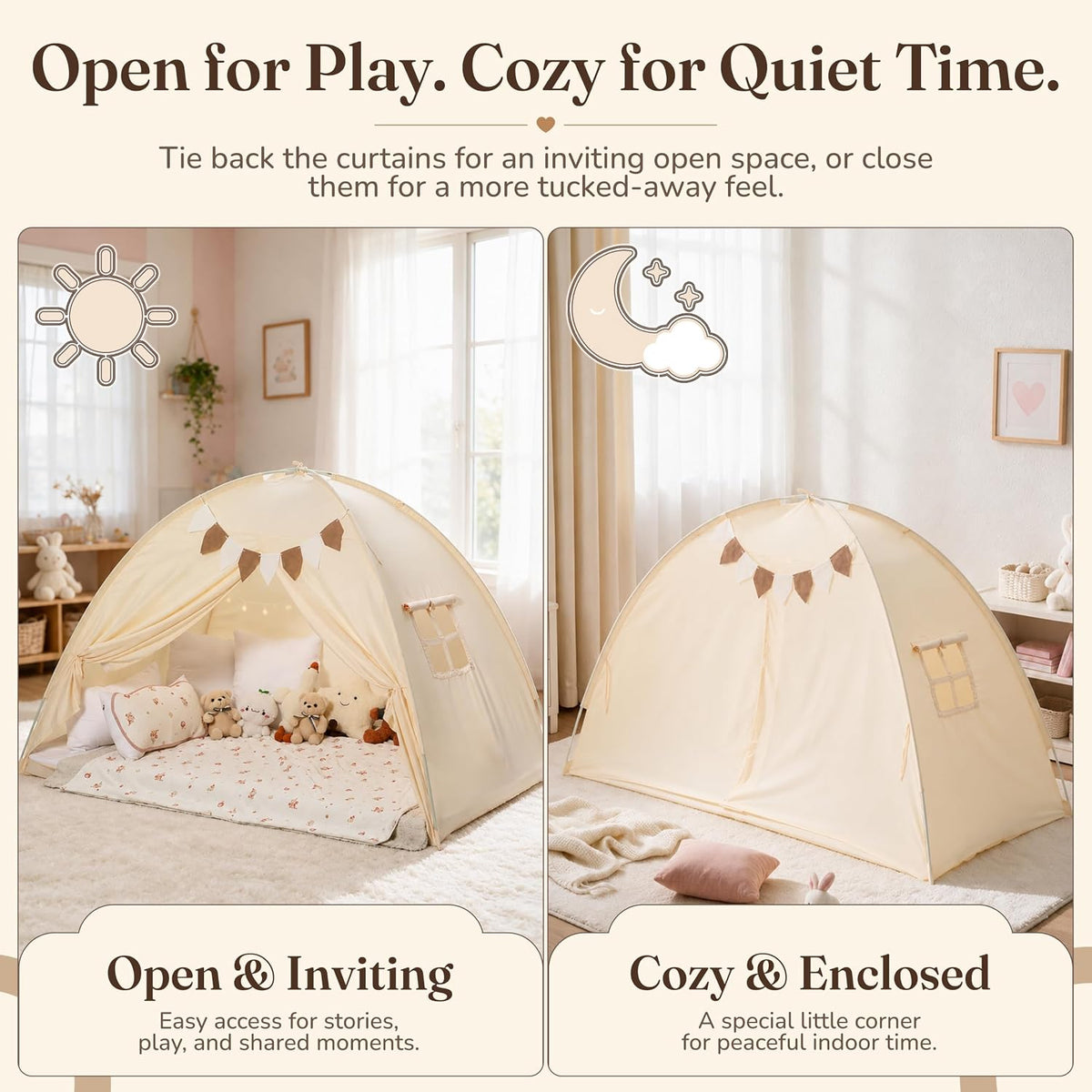 Modernus Tienda de campaña para cama individual para niños, toldo d...