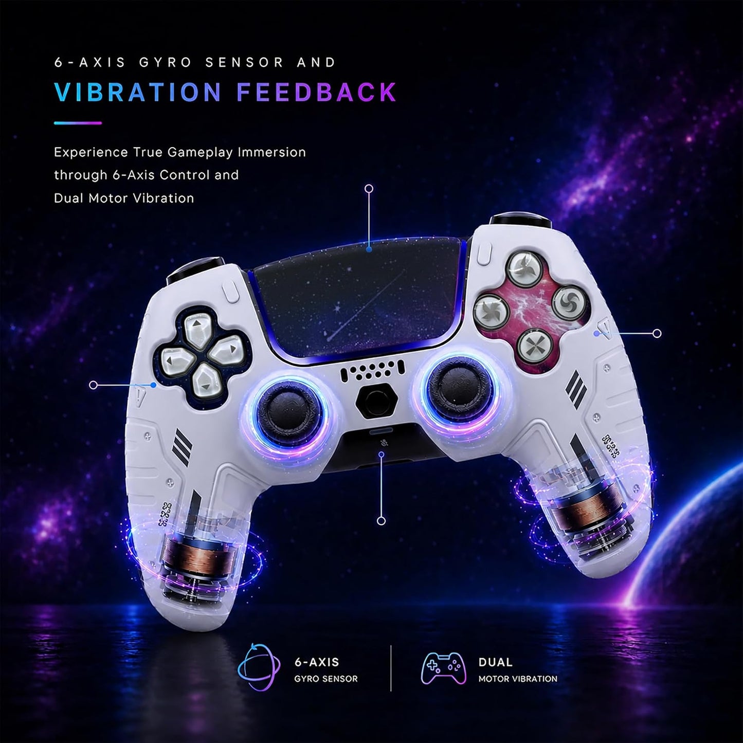 BEllTAYN Controlador Inalámbrico para PS5 con Joysticks Efecto Hall...