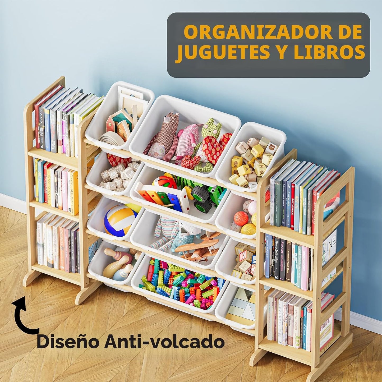Organizador de almacenamiento de juguetes SpaceAid con 6 estantes y...