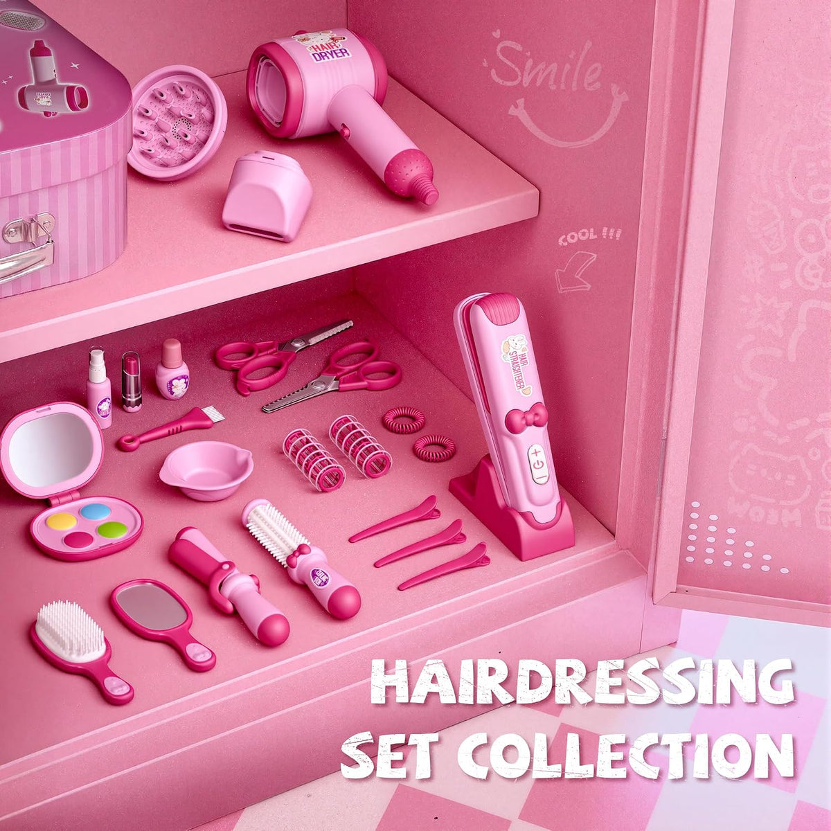 Juguetes de peluquería para niñas de 5 años, kit de maquillaje para...