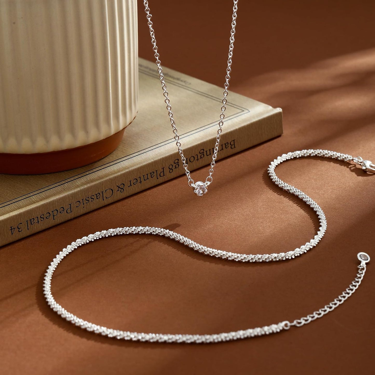 MIDEEO Collares en capas de oro para mujer, chapado en oro de 14 qu...