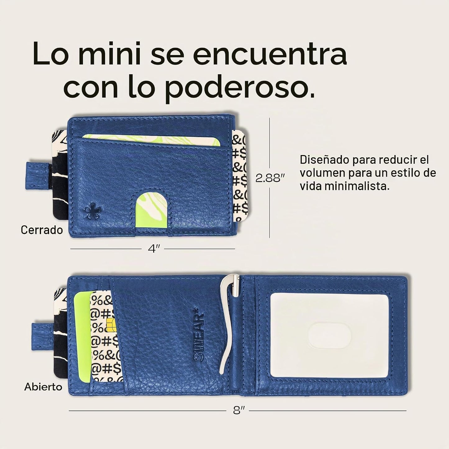 Swear Brands Billetera delgada con clip para dinero, cartera minima...
