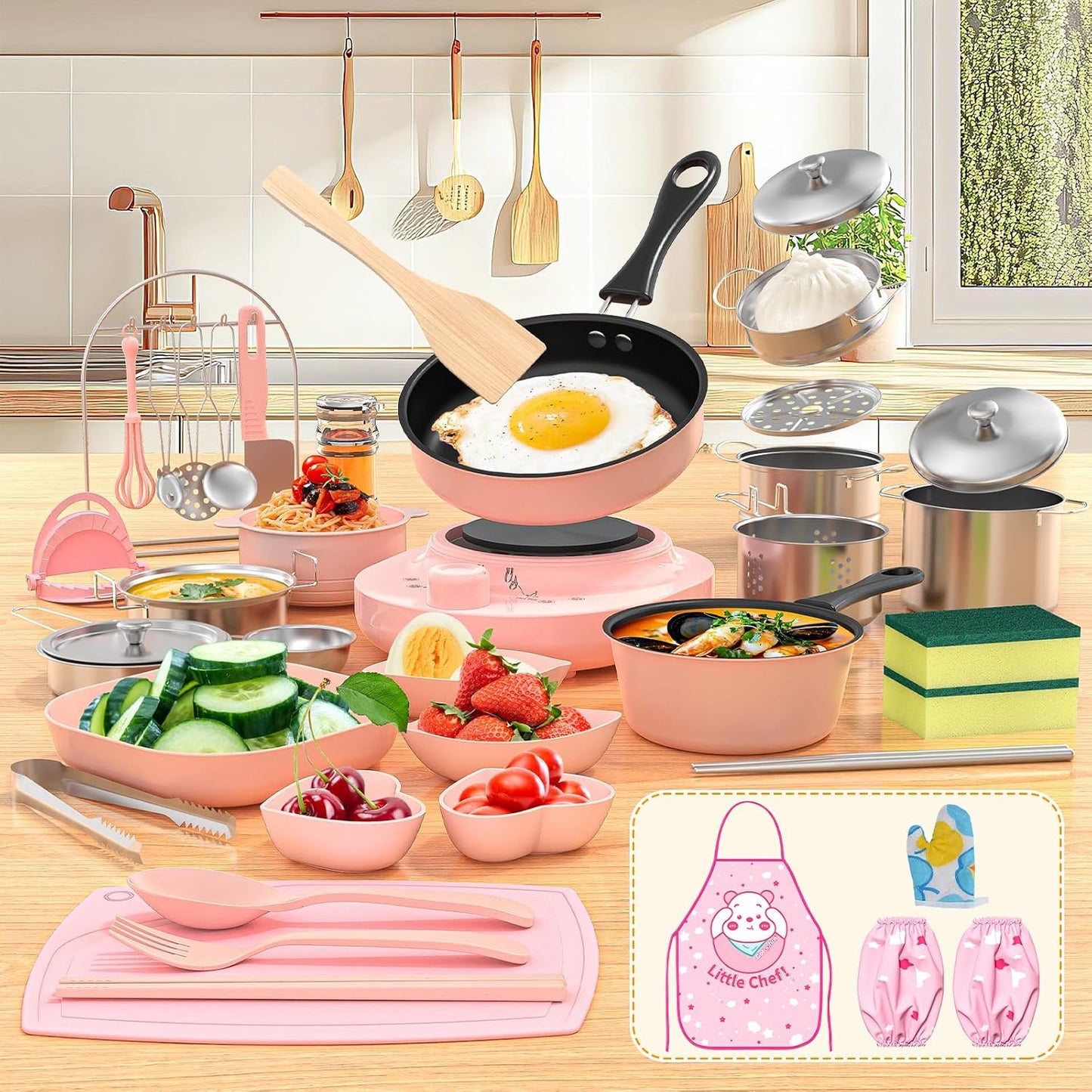 Gotoofun Juegos de Cocina para Niños Mini Cocina Real, Preparación...