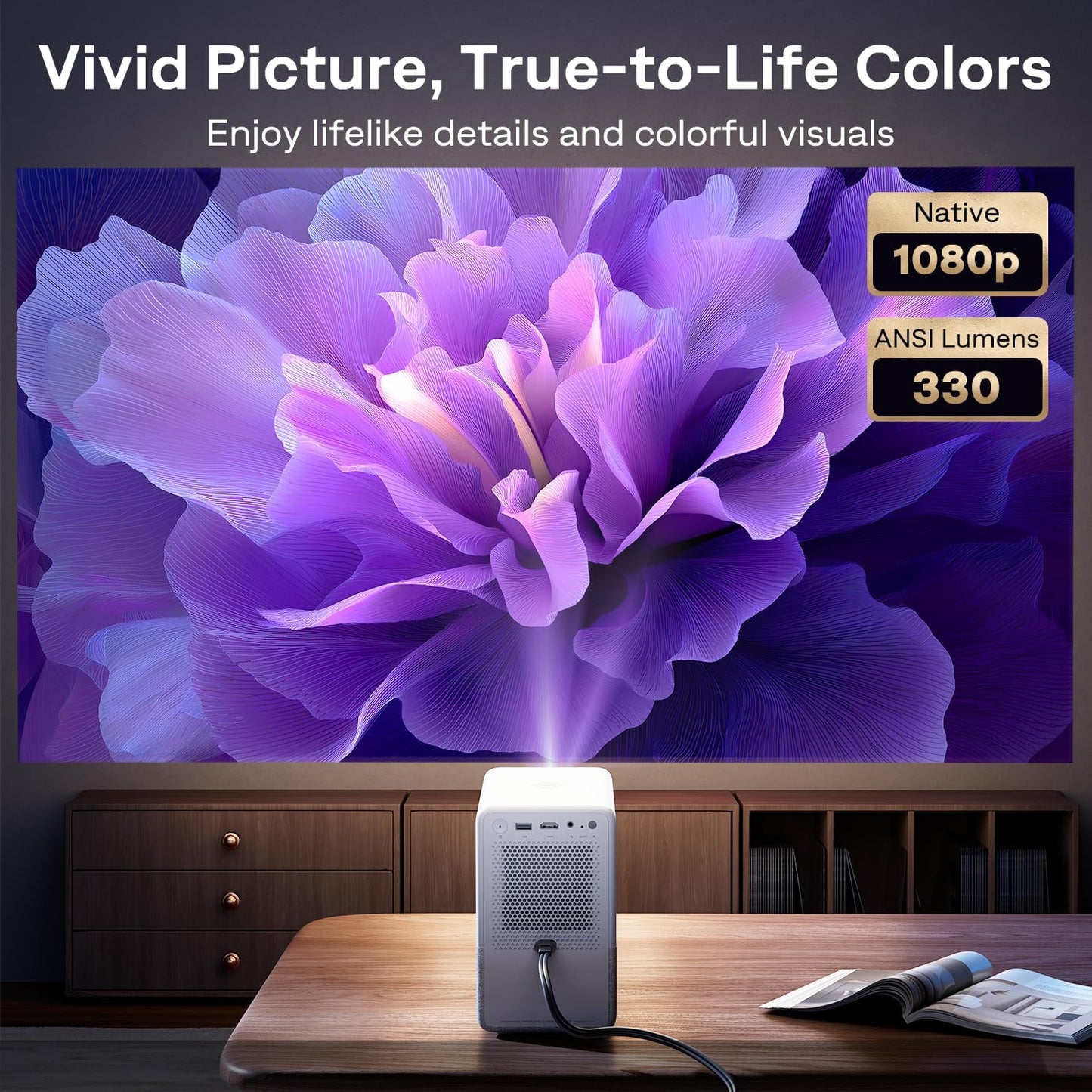 Aurzen Roku TV D1R Cube - Proyector inteligente para exteriores con...