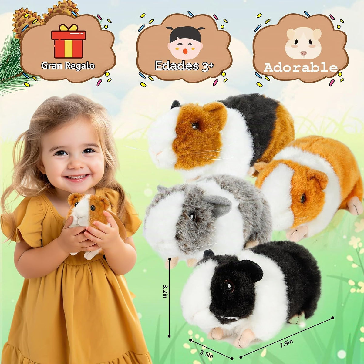redaica 4 piezas peluches de conejillo de indias \u2013 Juguetes de...