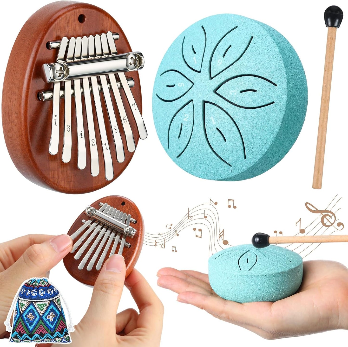 Maasechs Mini instrumentos musicales, mini piano de pulgar Kalimba...
