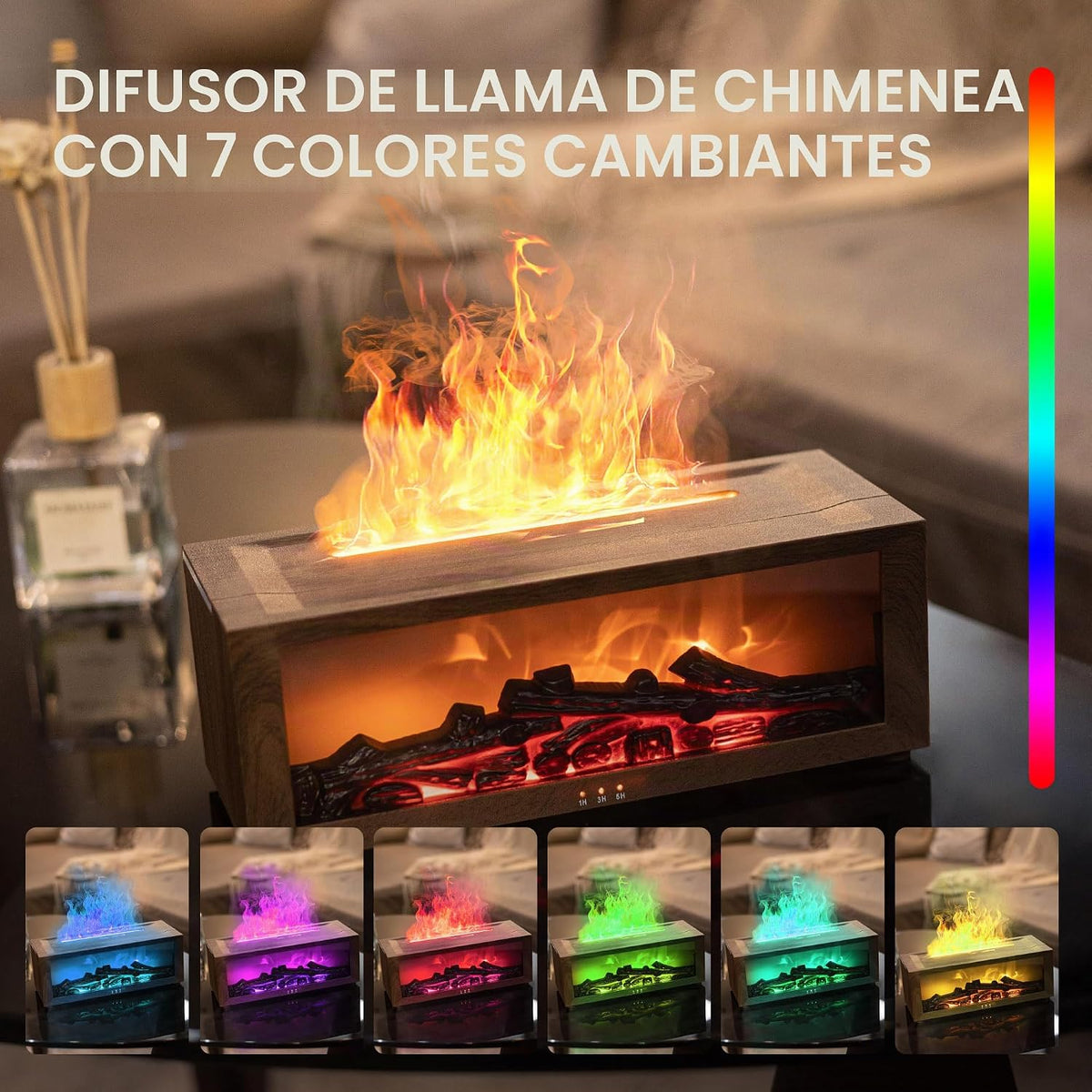 TMEHM Humidificador difusor de aire de llama para chimenea, difusor...