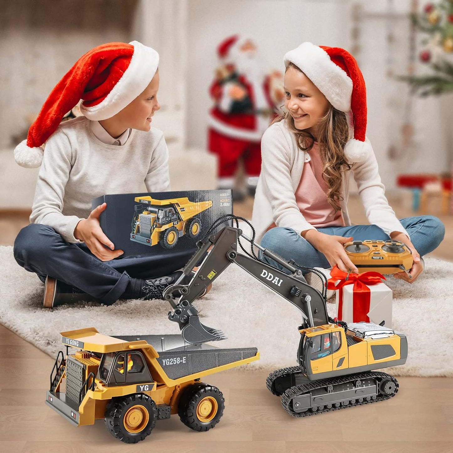 DDAI Camión volquete de construcción a control remoto - Juguetes de...