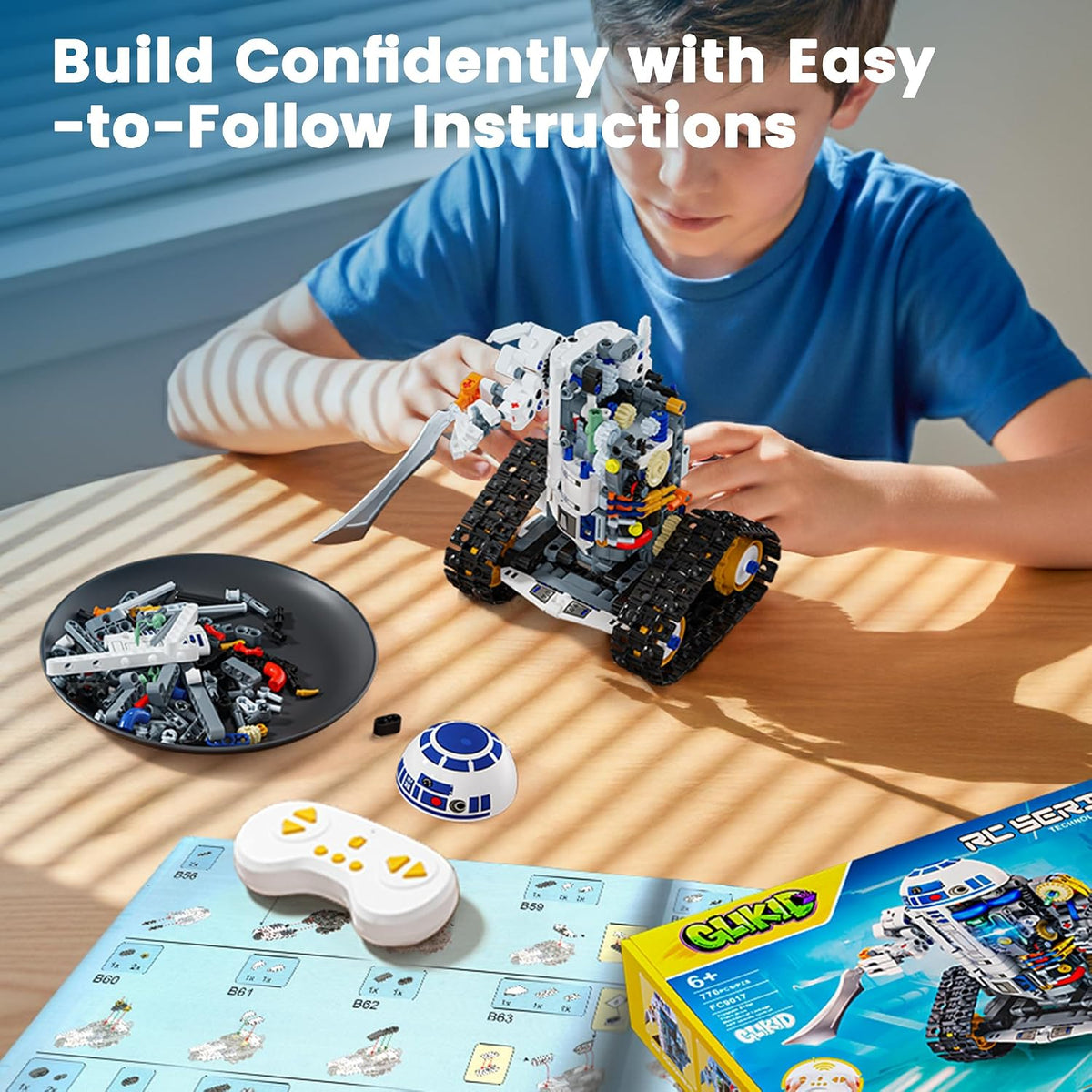 Glikid STEM - Kit de construcción de robot RC - Aplicación 3 en 1 y...