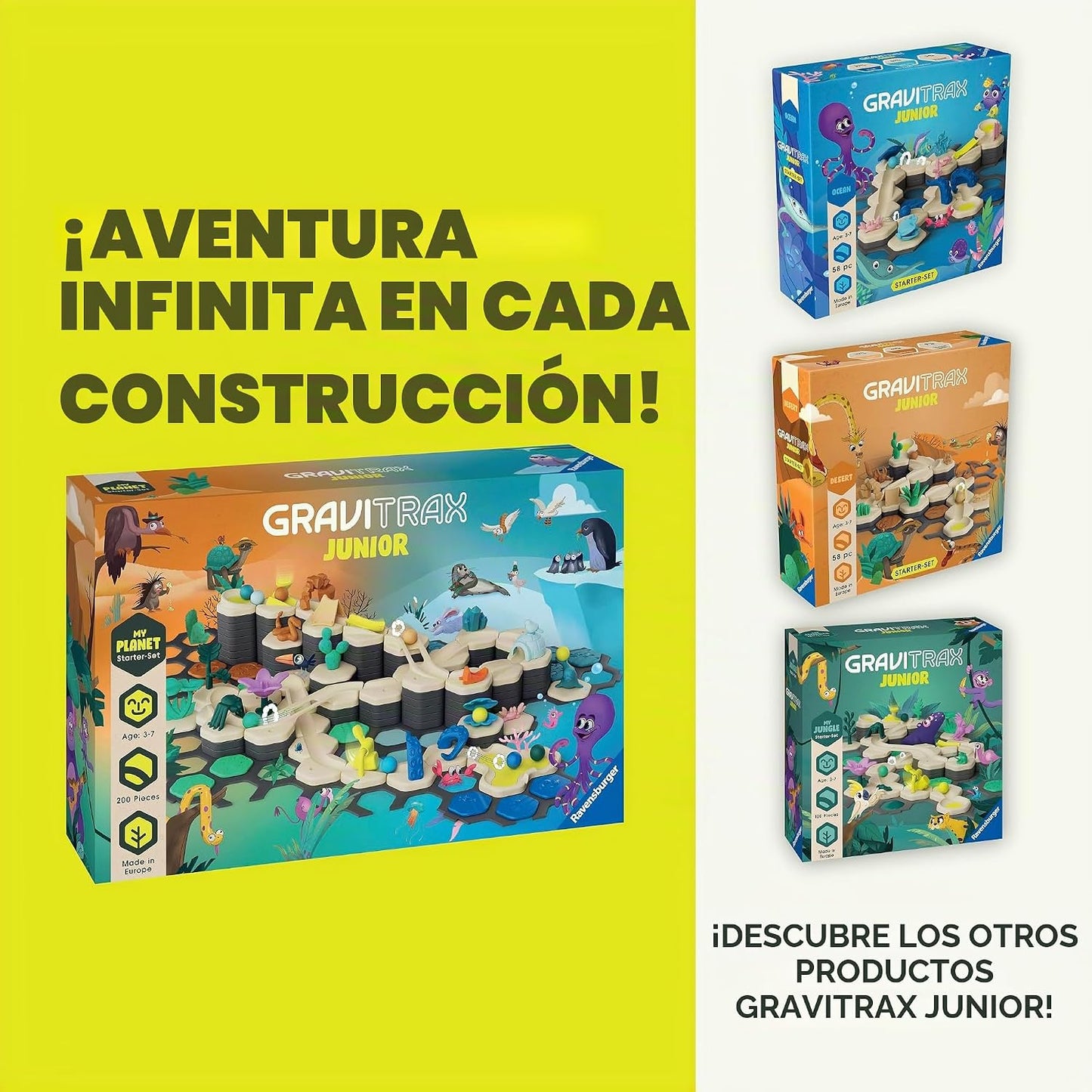 Ravensburger GraviTrax Junior Set de Inicio XXL - Mi Planeta - Dive...