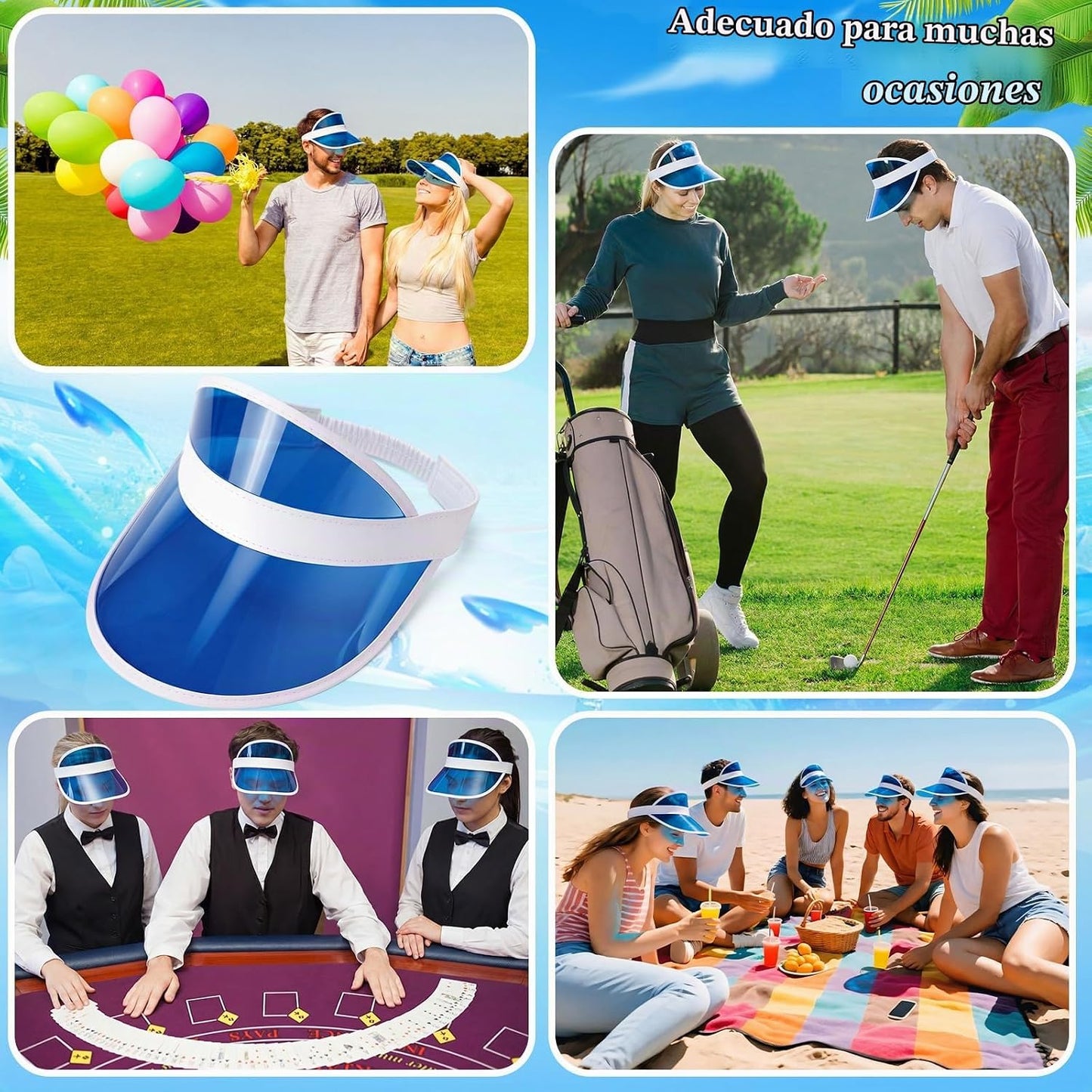 Tarpop Viseras de póquer, sombreros de casino a granel, visera de b...