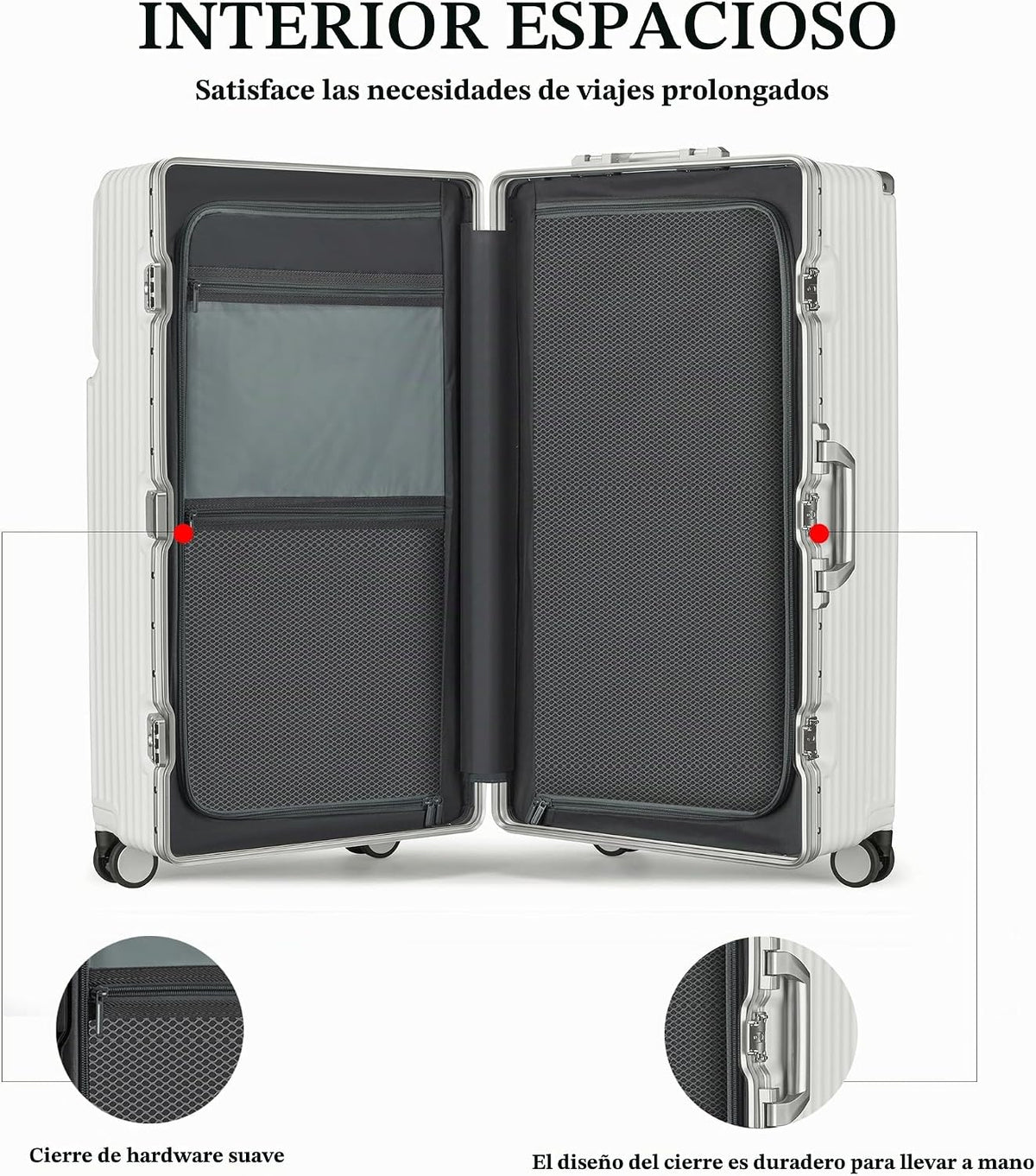 feilario Equipaje comprobado con marco de aluminio súper grande, ru...