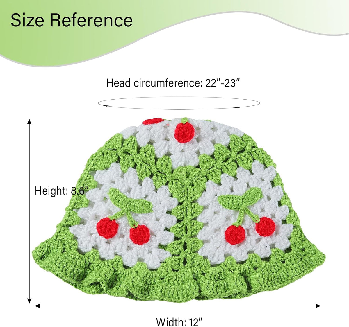 Fiewmay Sombrero de pescador de ganchillo para mujer, hecho a mano,...