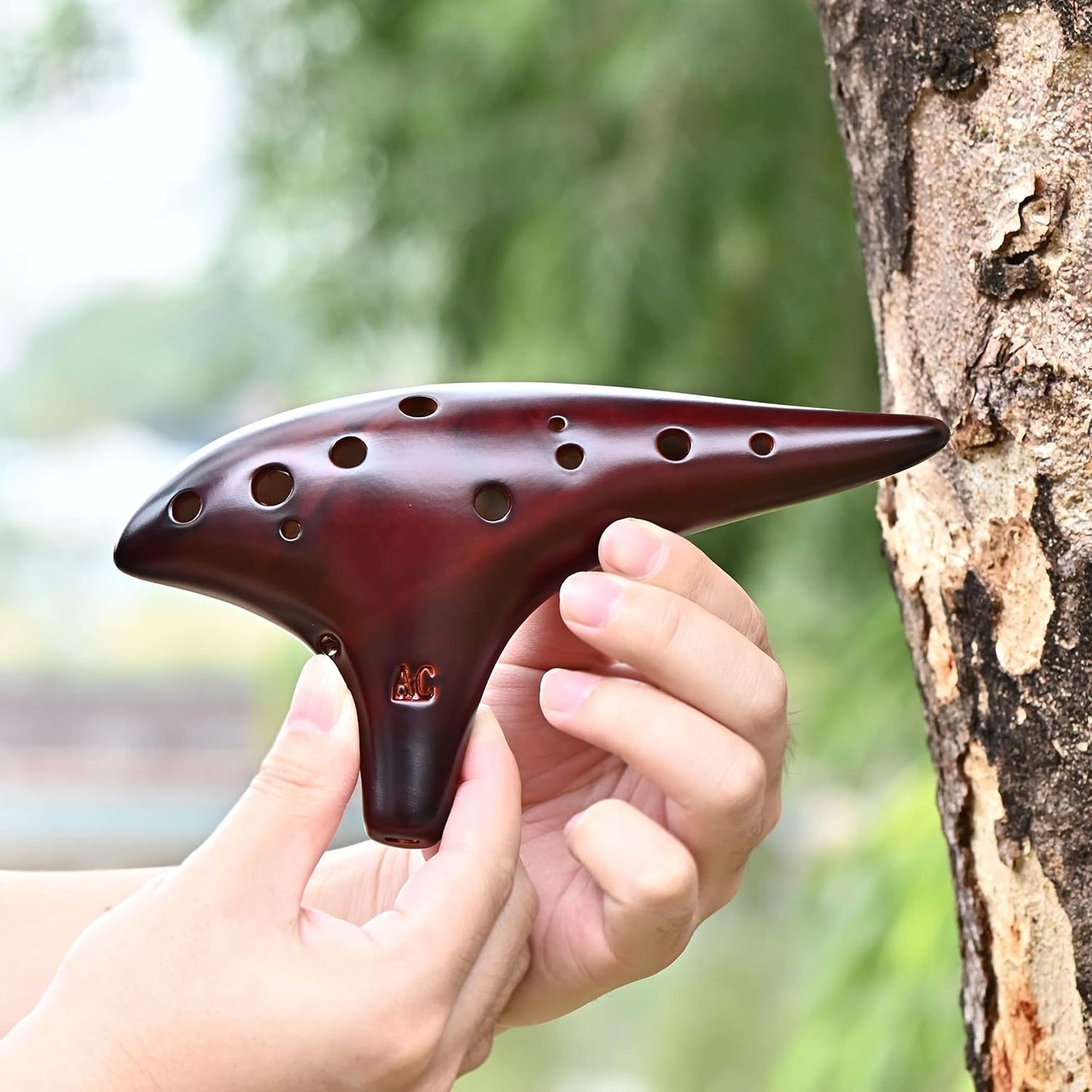 Ocarina de 12 agujeros Alto C de paja, cerámica ahumada, piccolo, i...