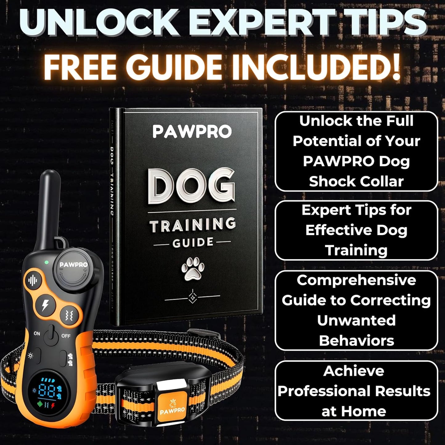 Collar de descarga para perros con control remoto, alcance iniguala...