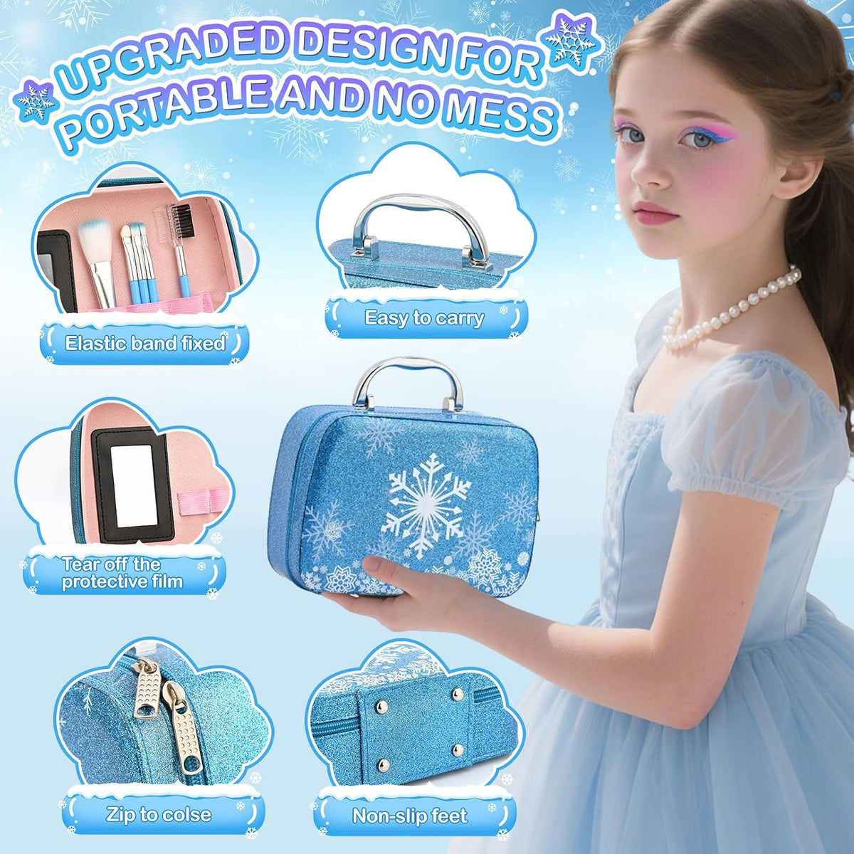 ACGASK Kit de Maquillaje Real Lavable para Niñas - Juego de Maquill...