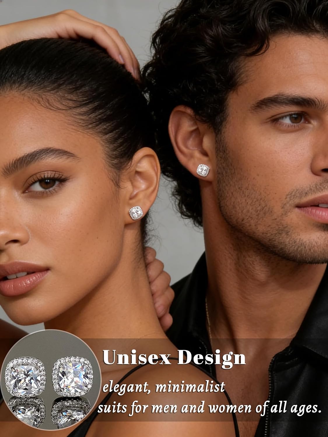 4 pares de aretes de plata para mujer, chapados en plata de 18 quil...