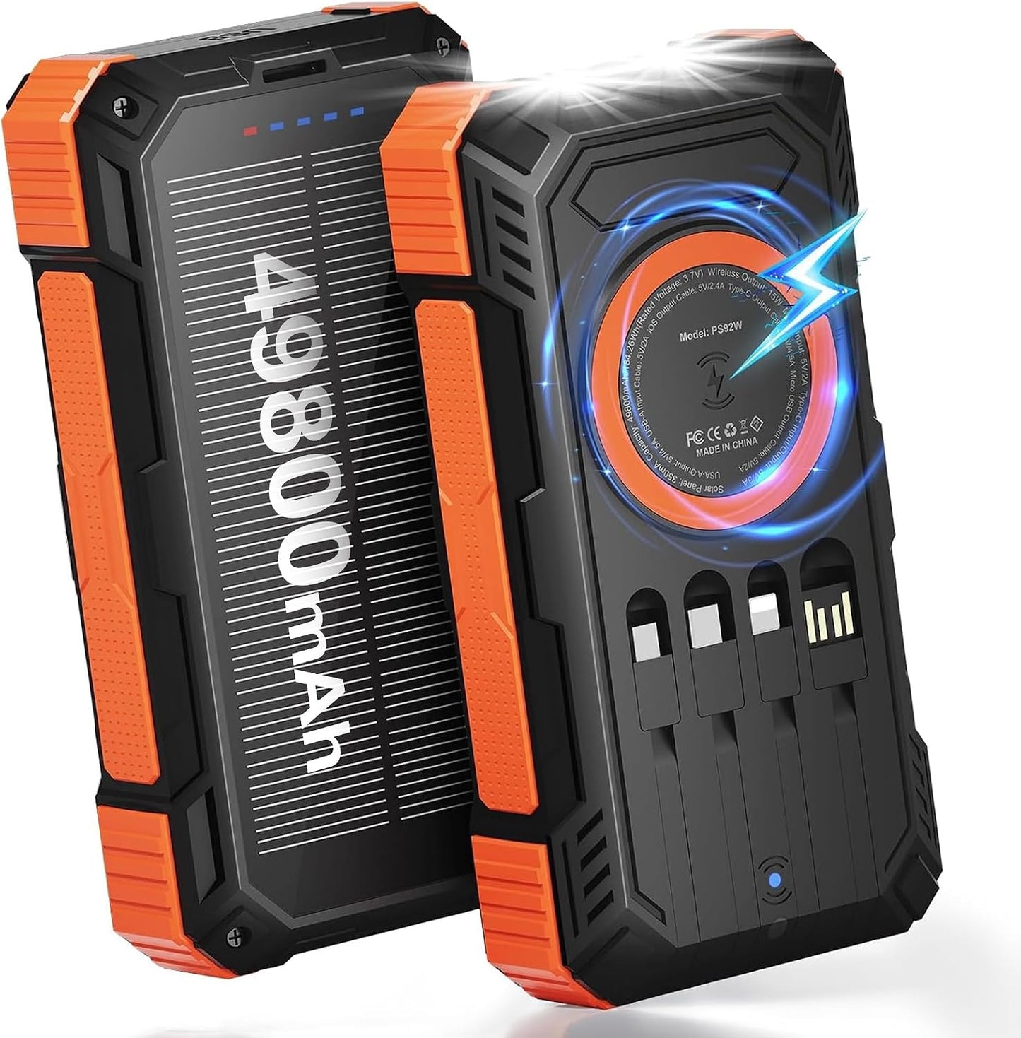 ERRBBIC - Cargador solar de 49800 mAh, cargador de teléfono portáti...