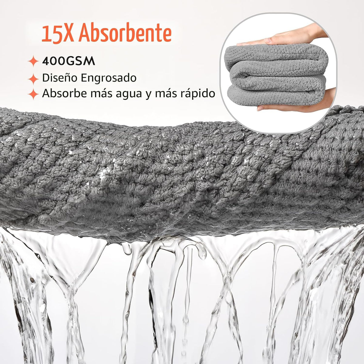 YFONG Paquete de 2 Toallas Grandes de Microfibra para Envolver el C...