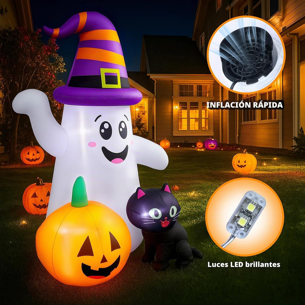 Inflables de Halloween de 5 pies, bonitas decoraciones de Halloween...