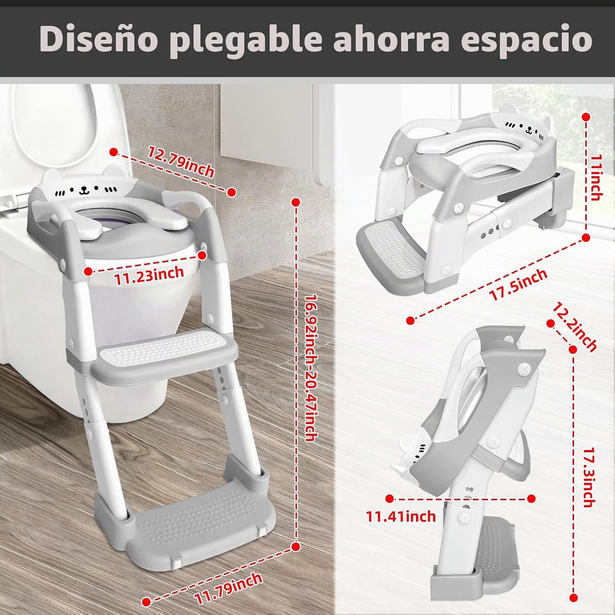 Asiento de entrenamiento para ir al baño, asiento de inodoro mejora...