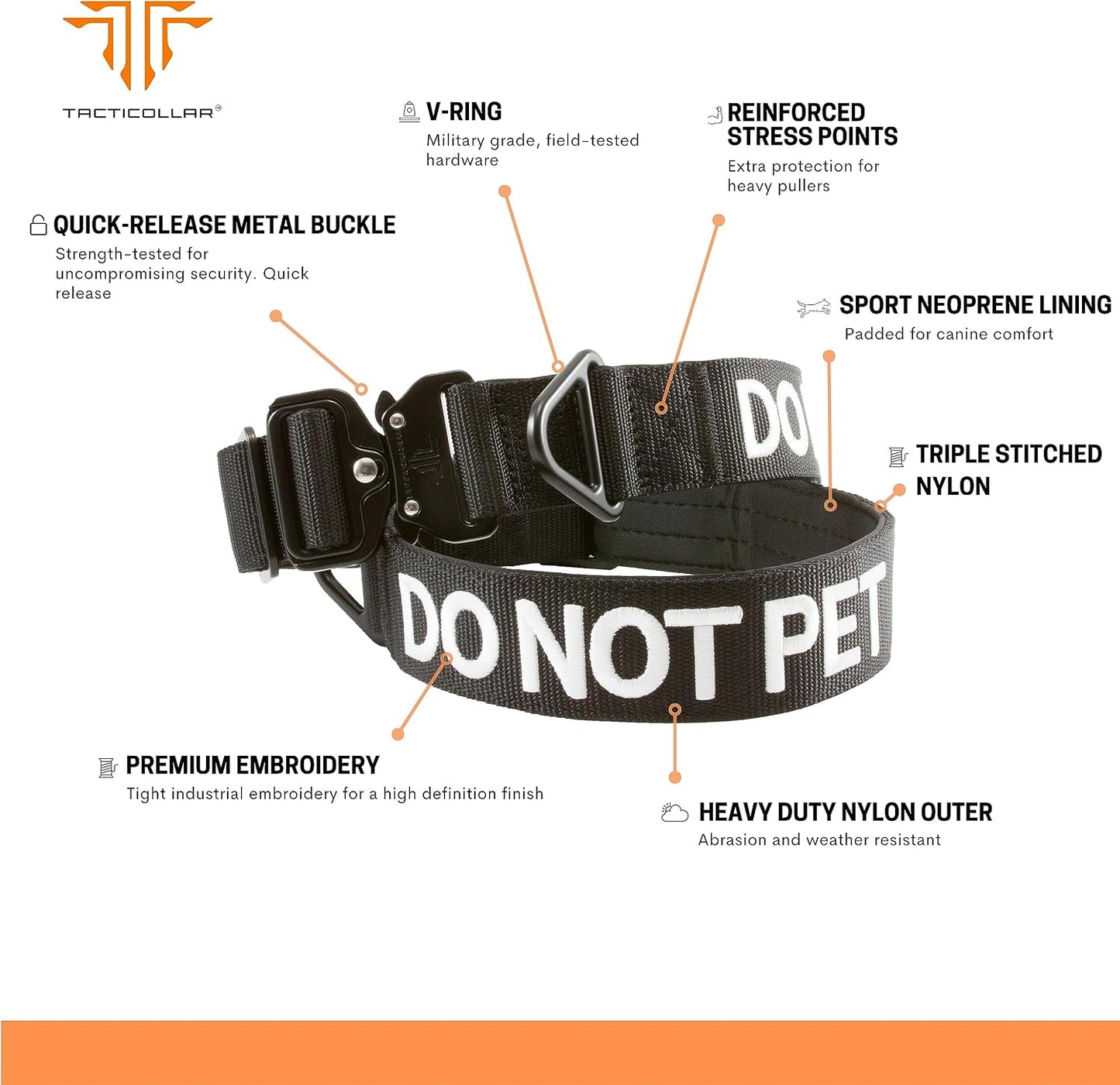 Tacticollar - Do not PET, collar de nailon de 1.5 pulgadas para per...